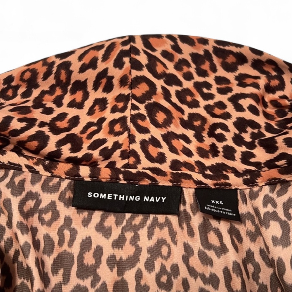 Something Navy Leopard Print Satin Pajama Set XXS - Picture 7 of 9